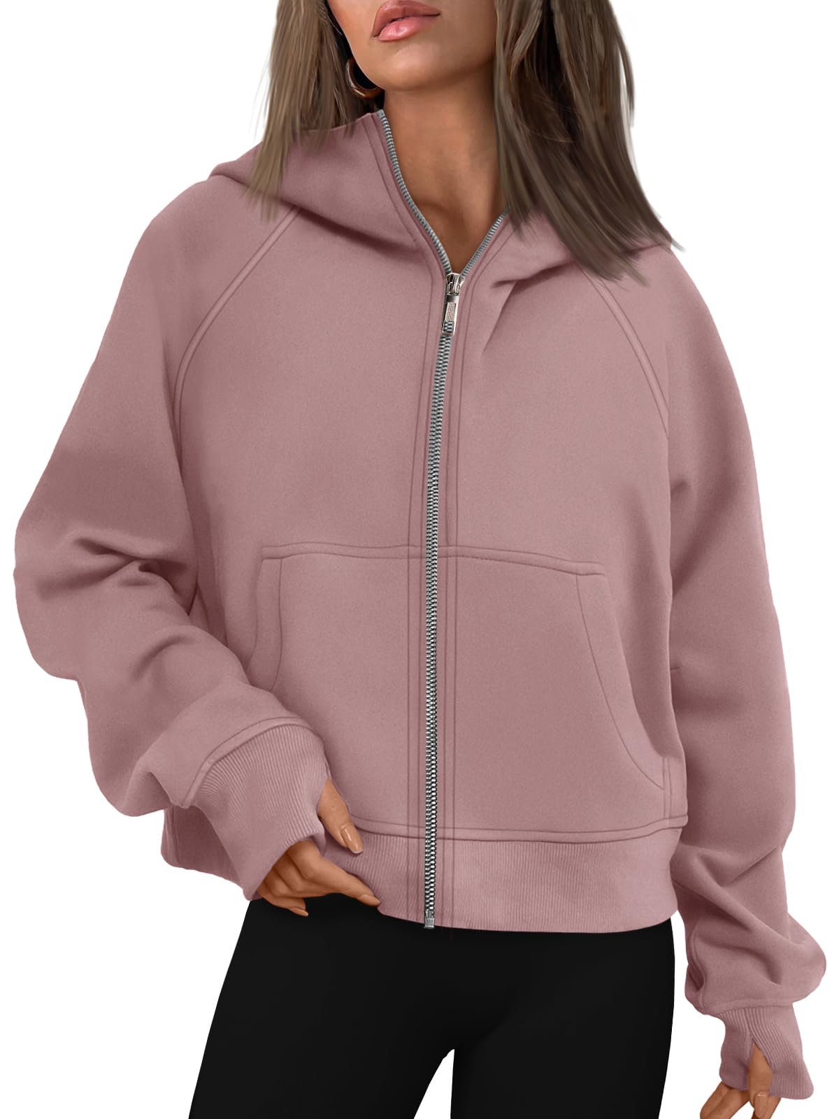 AUTOMET Womens Zip Up Hoodies Fleece Jackets Oversized Sweatshirts Fall Fashion Outfits 2025 Sweaters Winter Clothes