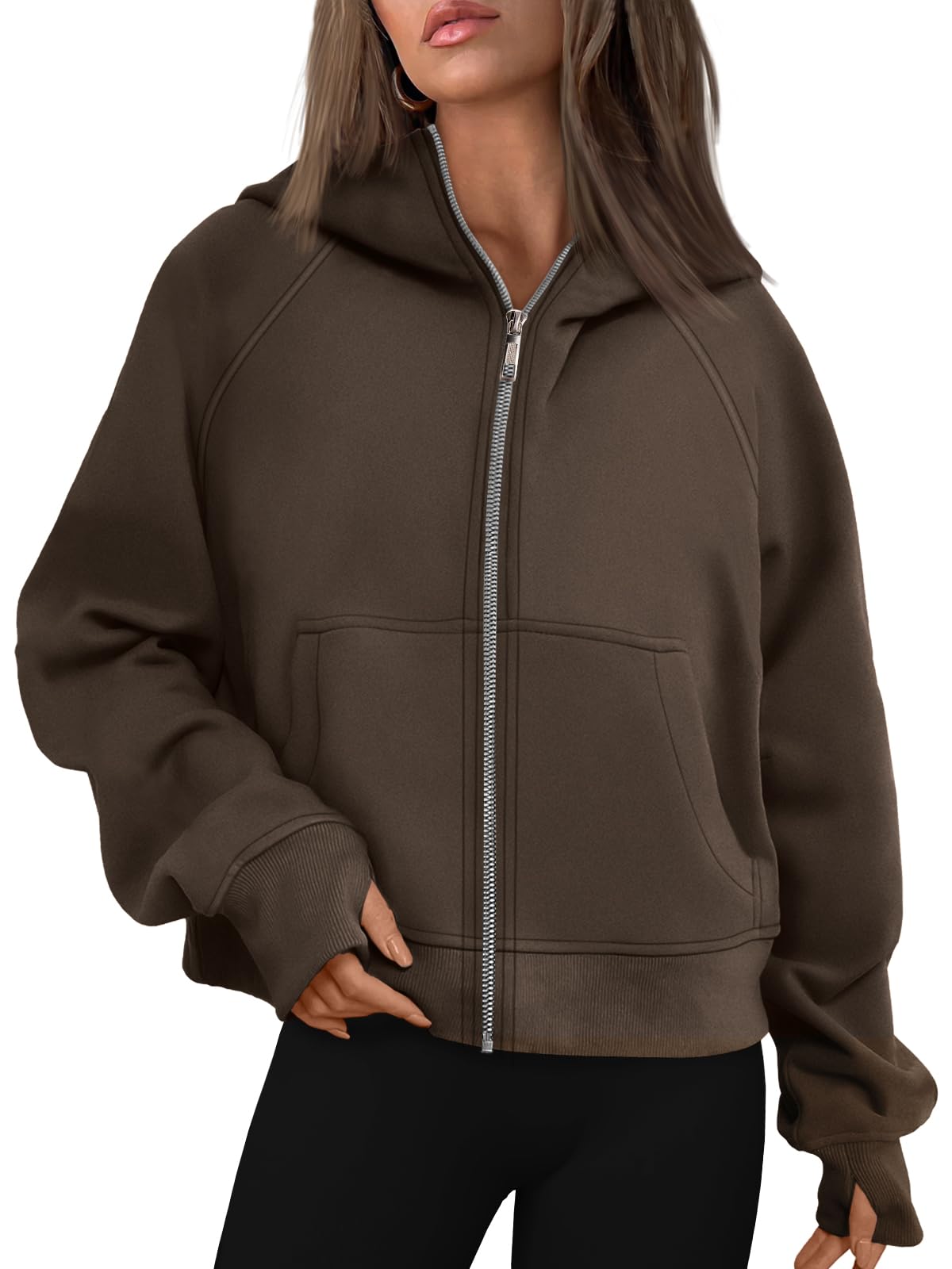 AUTOMET Womens Zip Up Hoodies Fleece Jackets Oversized Sweatshirts Fall Fashion Outfits 2025 Sweaters Winter Clothes