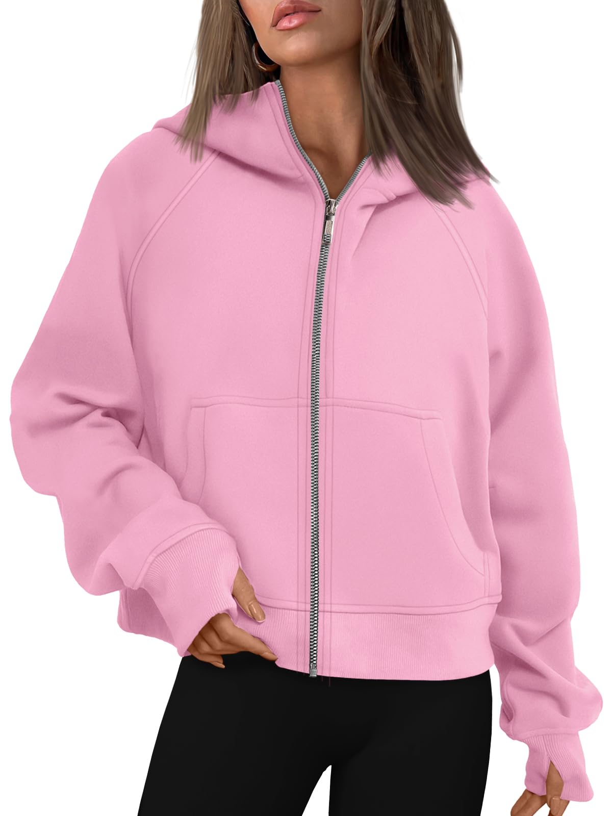 AUTOMET Womens Zip Up Hoodies Fleece Jackets Oversized Sweatshirts Fall Fashion Outfits 2025 Sweaters Winter Clothes