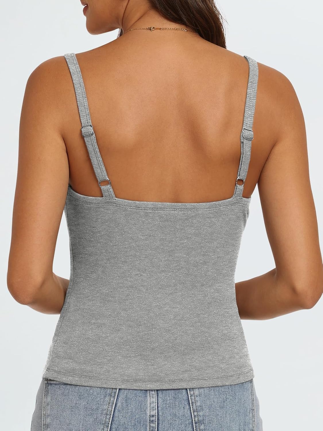 AUTOMET Crop Tank Top Woman Summer V Neck Tube Ribbed Tops Halter Sapghetti Strap Cami Racerback Tees Ladies