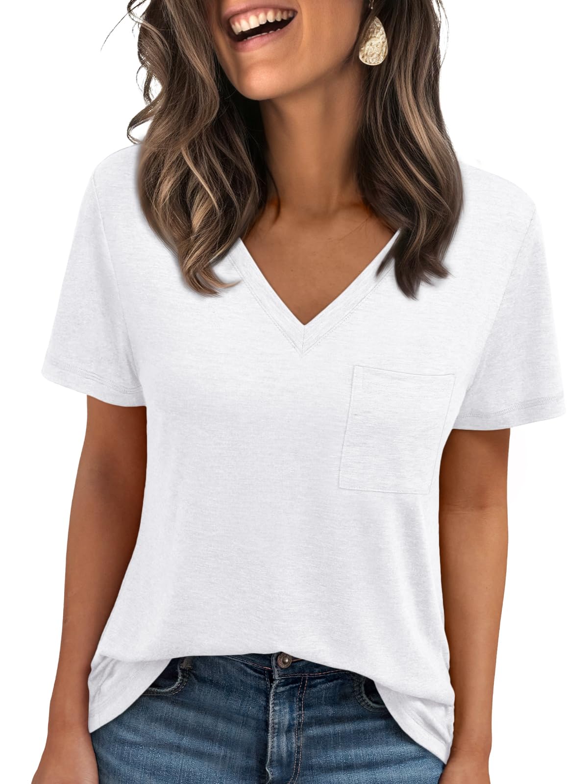 AUTOMET T Shirts for Women Short Sleeve Shirts V Neck Plus Size Summer Tops Casual Beach Vacation Outfits Clothes 2025