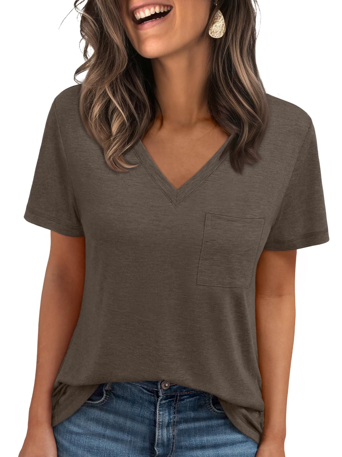 AUTOMET T Shirts for Women Short Sleeve Shirts V Neck Plus Size Summer Tops Casual Beach Vacation Outfits Clothes 2025