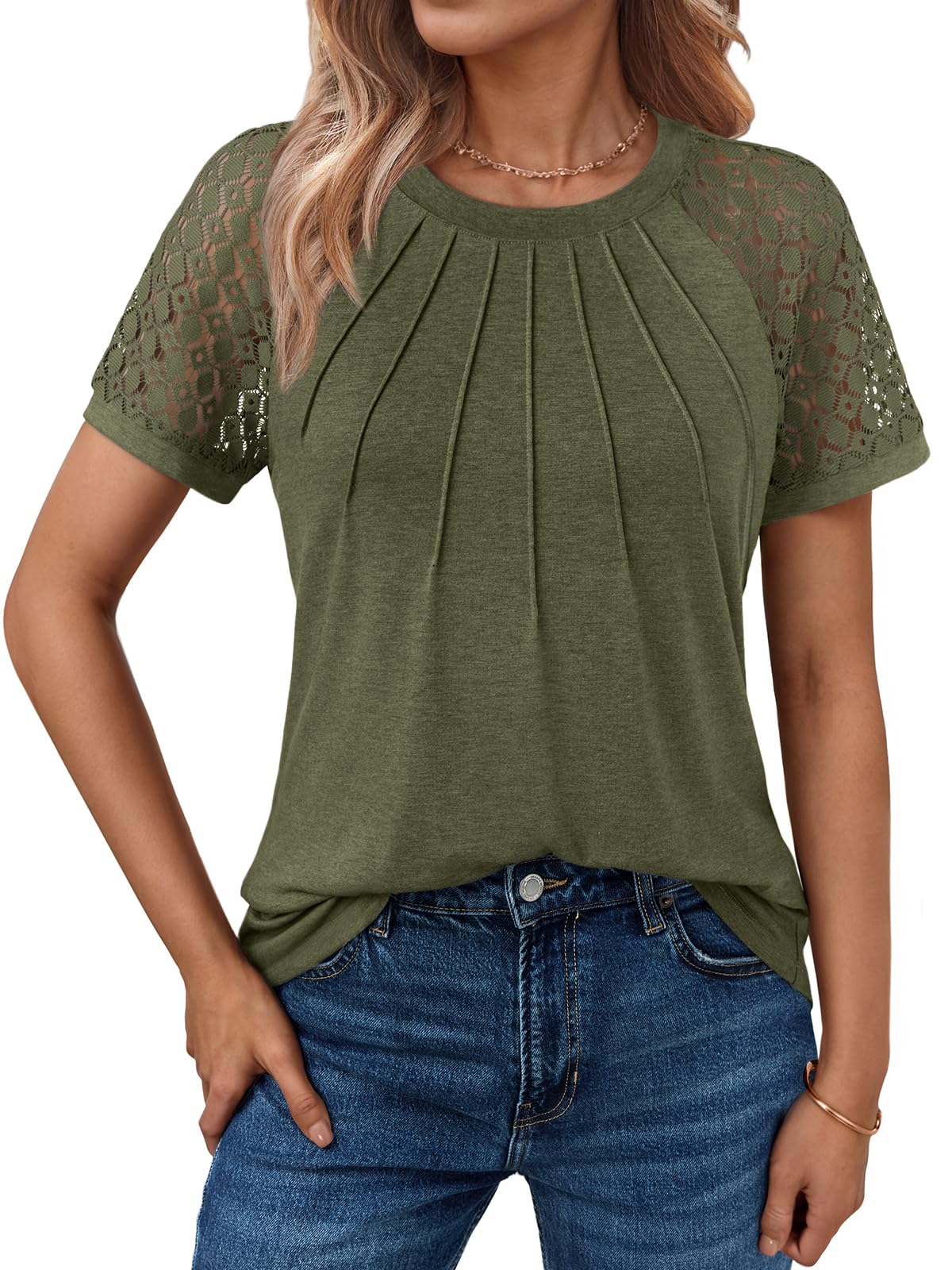 AUTOMET Womens Summer Tops Spring Shirts Trendy Vacation Outfits Short Sleeve Business Tshirts Fashion Casual Blouses