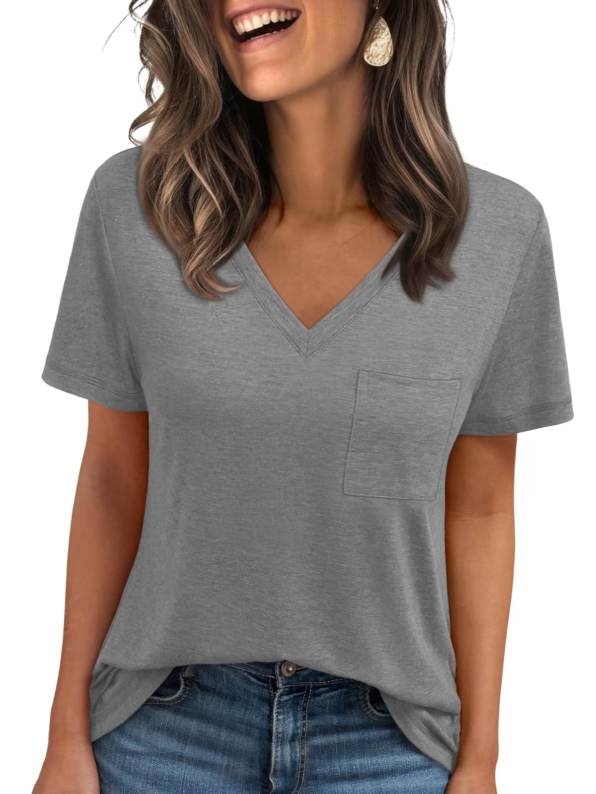 AUTOMET T Shirts for Women Short Sleeve Shirts V Neck Plus Size Summer Tops Casual Beach Vacation Outfits Clothes 2025