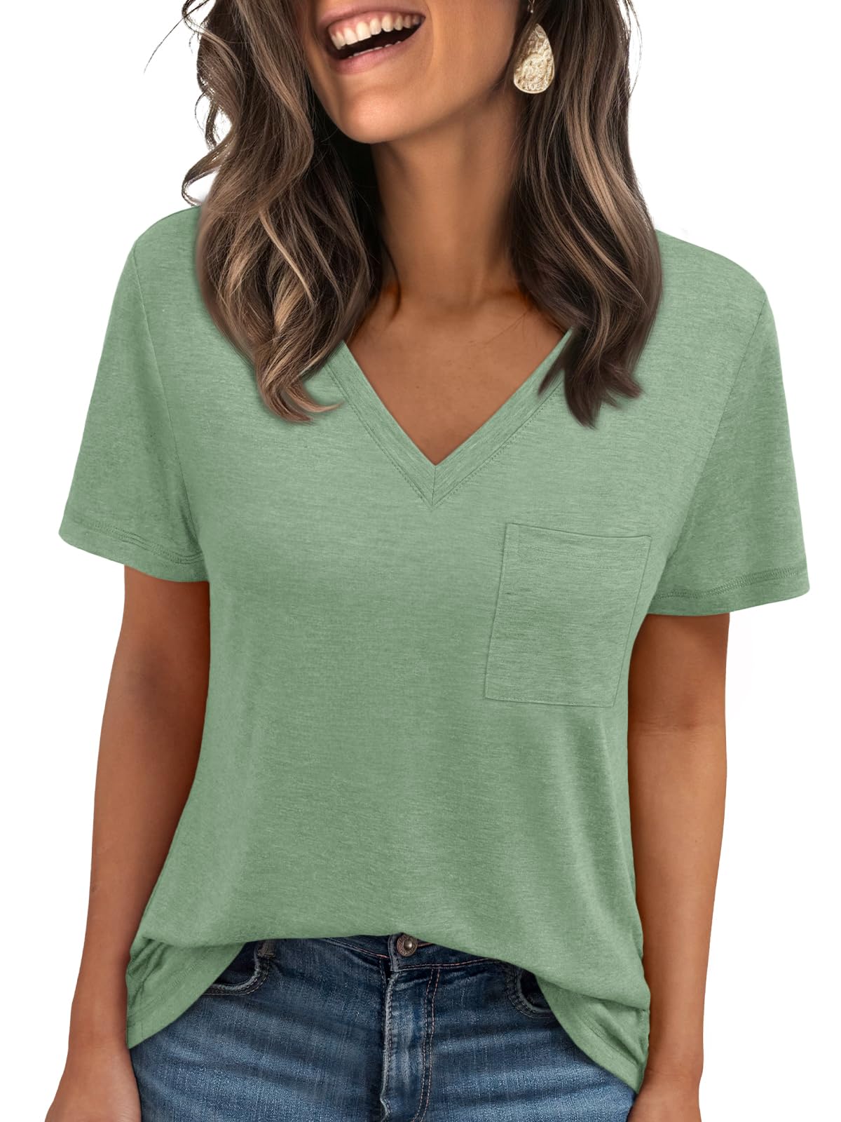 AUTOMET T Shirts for Women Short Sleeve Shirts V Neck Plus Size Summer Tops Casual Beach Vacation Outfits Clothes 2025