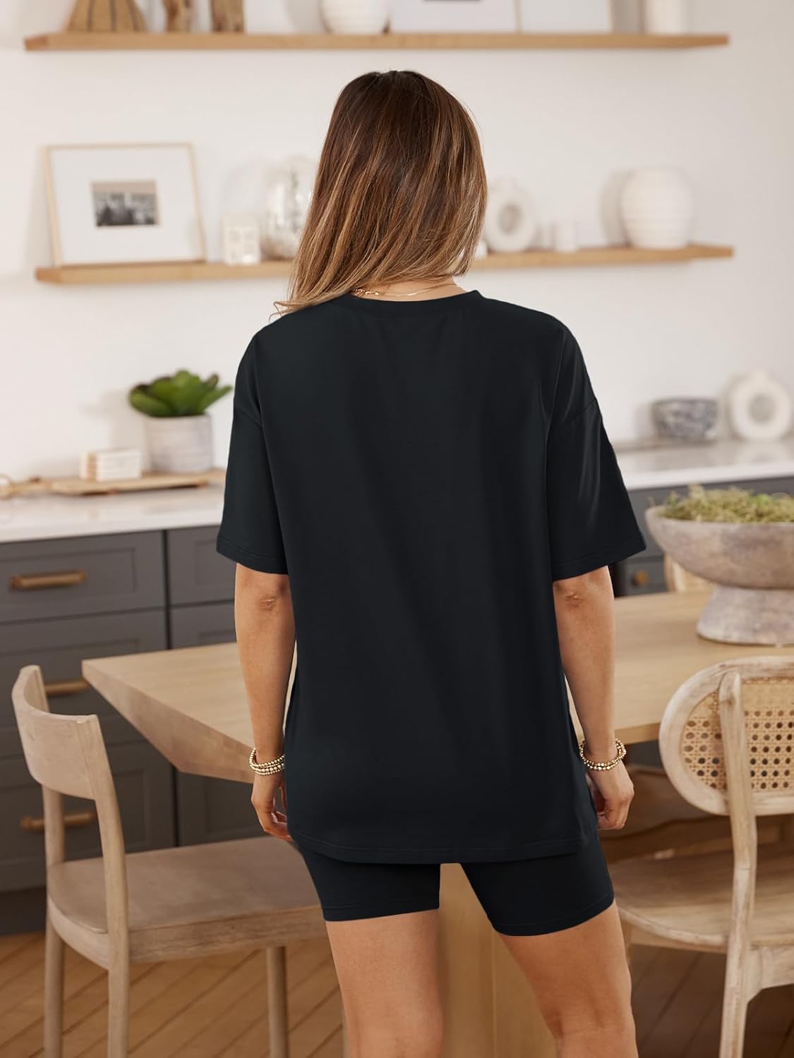 AUTOMET Womens 2 Piece Sets Summer Outfits 2025 Two Piece Lounge Set Matching Clothing Oversized Tshirts Biker Short Fashion