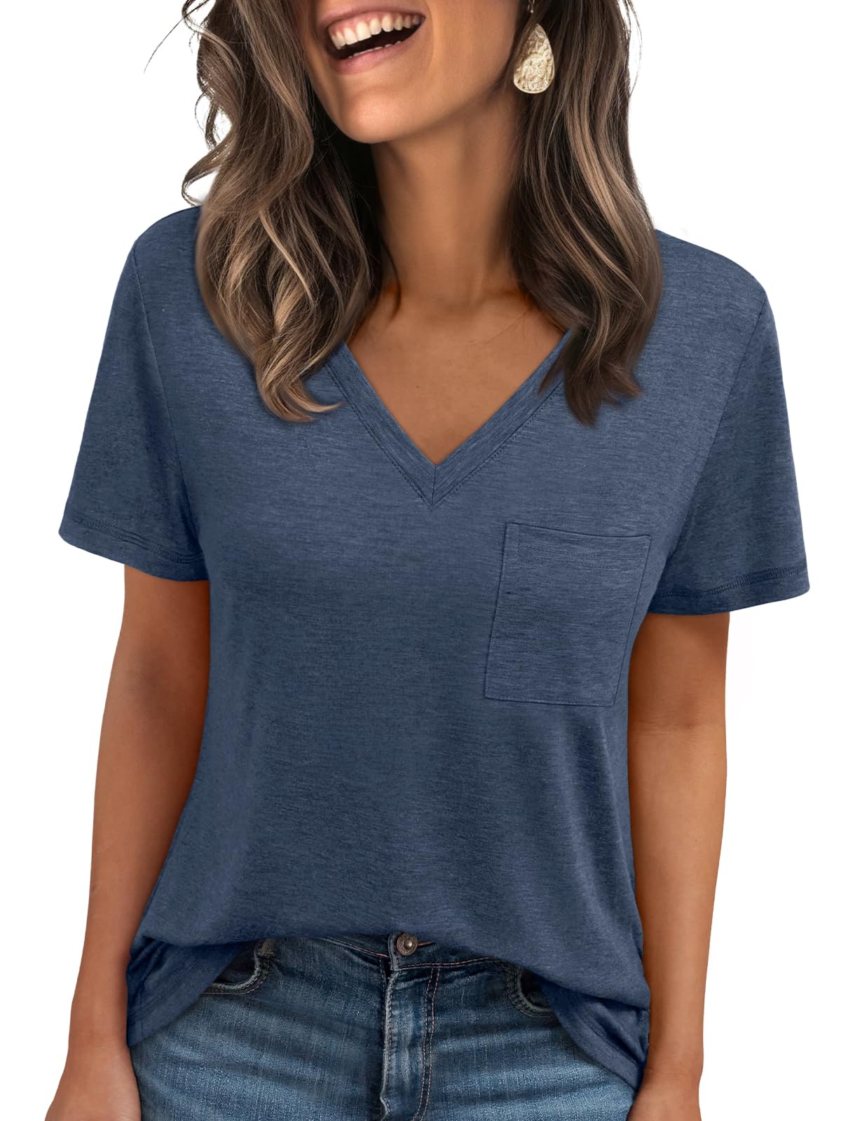 AUTOMET T Shirts for Women Short Sleeve Shirts V Neck Plus Size Summer Tops Casual Beach Vacation Outfits Clothes 2025