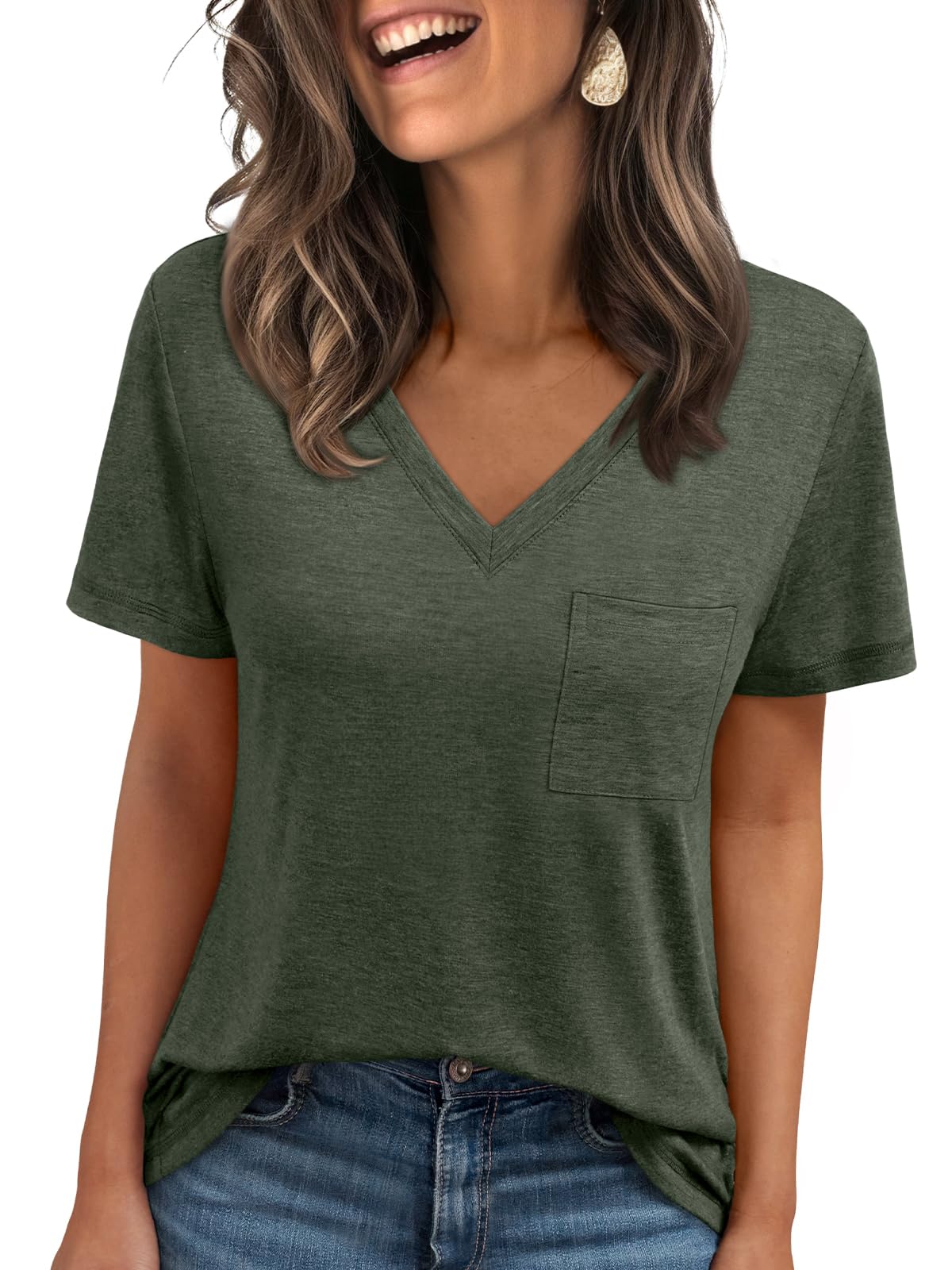 AUTOMET T Shirts for Women Short Sleeve Shirts V Neck Plus Size Summer Tops Casual Beach Vacation Outfits Clothes 2025