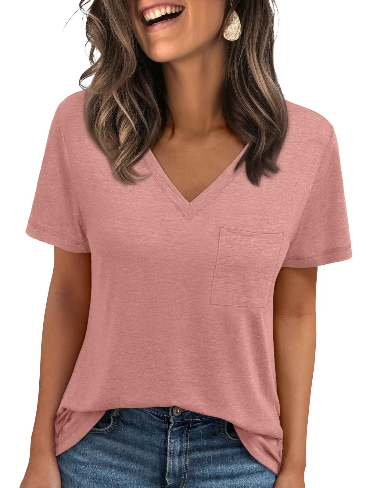 AUTOMET T Shirts for Women Short Sleeve Shirts V Neck Plus Size Summer Tops Casual Beach Vacation Outfits Clothes 2025