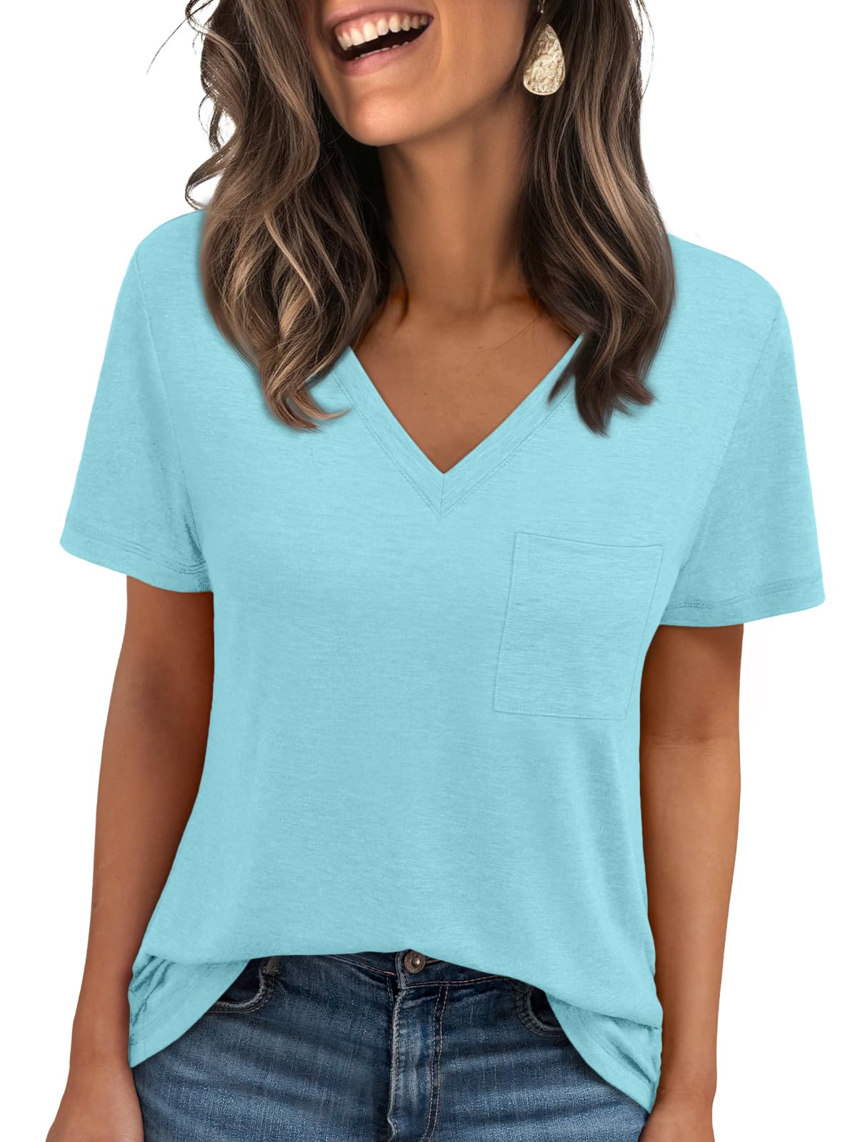 AUTOMET T Shirts for Women Short Sleeve Shirts V Neck Plus Size Summer Tops Casual Beach Vacation Outfits Clothes 2025