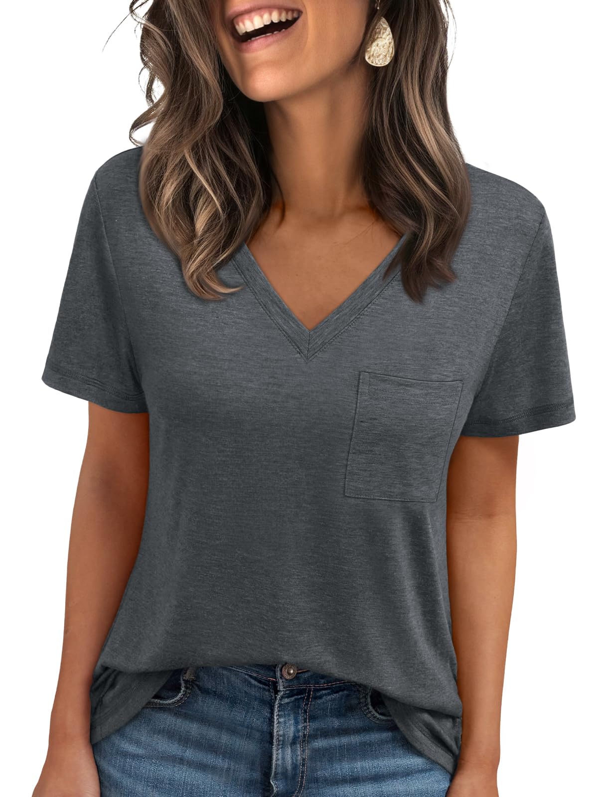 AUTOMET T Shirts for Women Short Sleeve Shirts V Neck Plus Size Summer Tops Casual Beach Vacation Outfits Clothes 2025