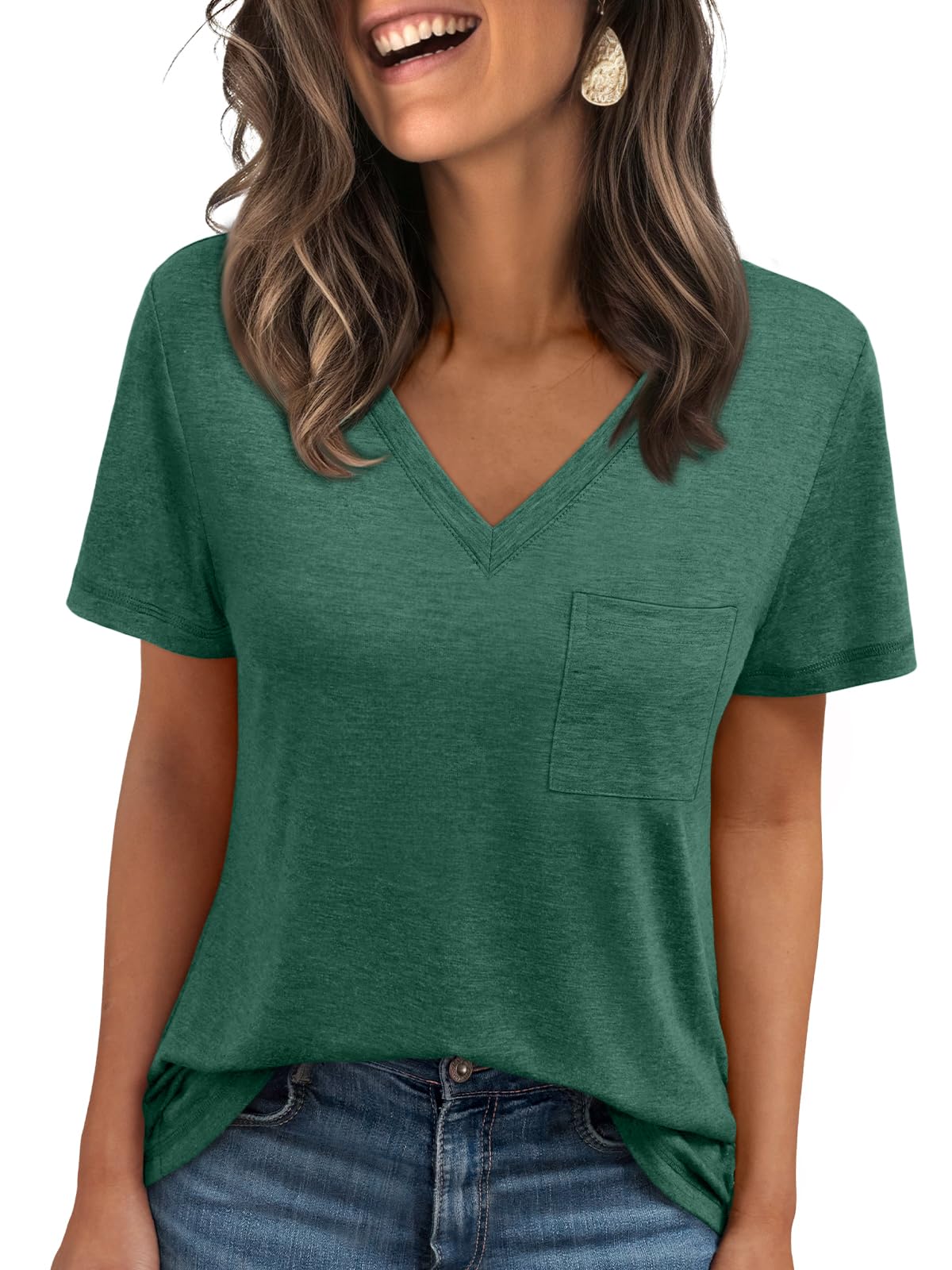 AUTOMET T Shirts for Women Short Sleeve Shirts V Neck Plus Size Summer Tops Casual Beach Vacation Outfits Clothes 2025