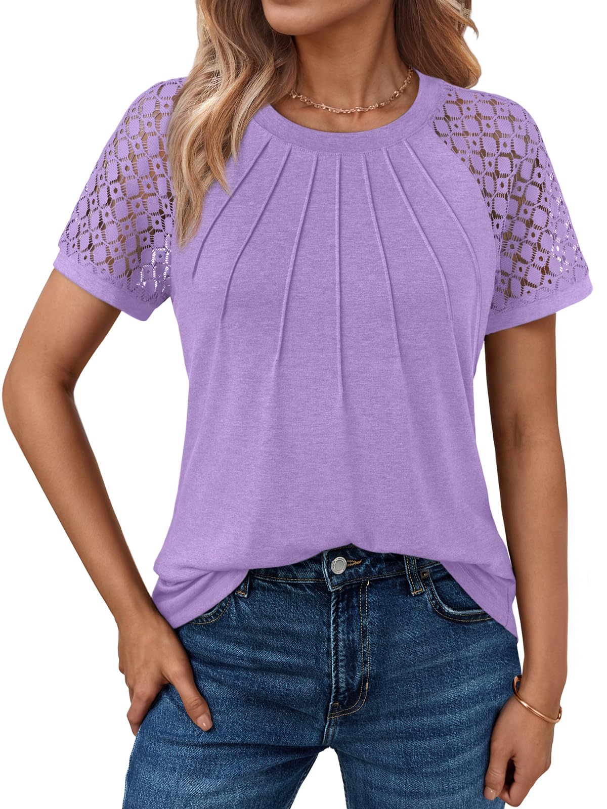 AUTOMET Womens Summer Tops Spring Shirts Trendy Vacation Outfits Short Sleeve Business Tshirts Fashion Casual Blouses