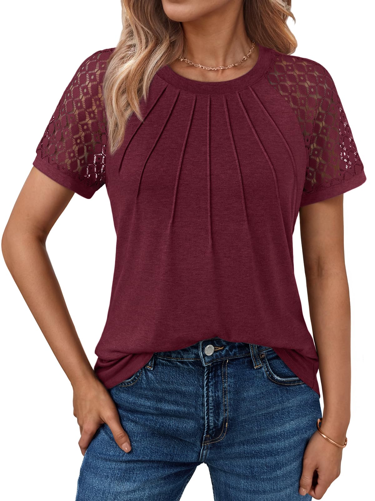 AUTOMET Womens Summer Tops Spring Shirts Trendy Vacation Outfits Short Sleeve Business Tshirts Fashion Casual Blouses